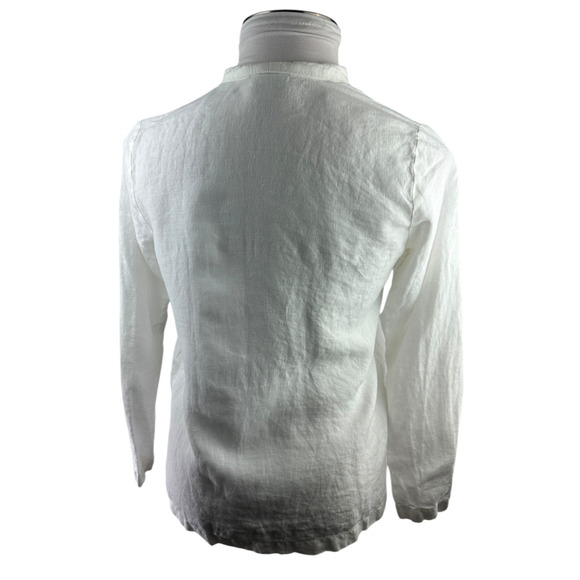 Pure Jill x J. Jill Linen Open Cardigan White Pockets LS Lagonlook Beachy XS - Picture 7 of 14